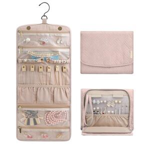 Bagsmart Jewelry and Makeup Hanging Hanging Organizer Blush NWOT